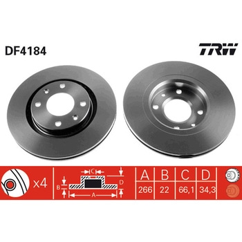 輸入車用TRW ブラックペイント・ブレーキ・ディスク/TRW BLACK PAINTED BRAKE DISCS TRW