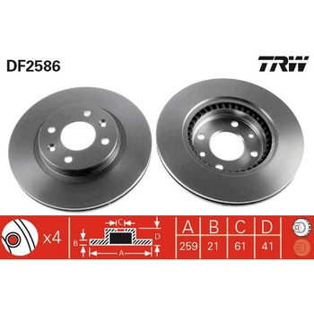 輸入車用TRW ブラックペイント・ブレーキ・ディスク/TRW BLACK PAINTED BRAKE DISCS TRW