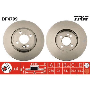 輸入車用TRW ブラックペイント・ブレーキ・ディスク/TRW BLACK PAINTED BRAKE DISCS TRW