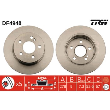 輸入車用TRW ブラックペイント・ブレーキ・ディスク/TRW BLACK PAINTED BRAKE DISCS TRW