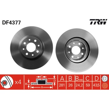 輸入車用TRW ブラックペイント・ブレーキ・ディスク/TRW BLACK PAINTED BRAKE DISCS TRW