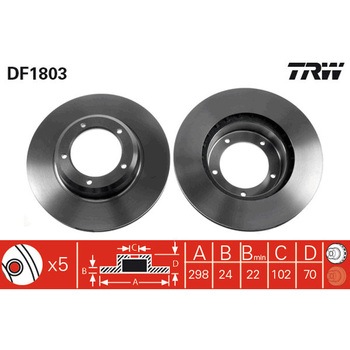 輸入車用TRW ブラックペイント・ブレーキ・ディスク/TRW BLACK PAINTED BRAKE DISCS TRW