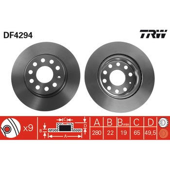輸入車用TRW ブラックペイント・ブレーキ・ディスク/TRW BLACK PAINTED BRAKE DISCS TRW