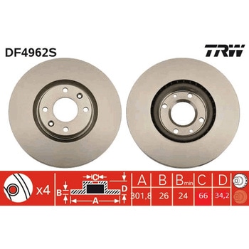 輸入車用TRW ブラックペイント・ブレーキ・ディスク/TRW BLACK PAINTED BRAKE DISCS TRW