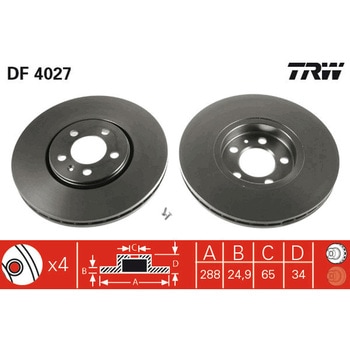 輸入車用TRW ブラックペイント・ブレーキ・ディスク/TRW BLACK PAINTED BRAKE DISCS TRW