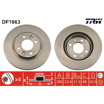 輸入車用TRW ブラックペイント・ブレーキ・ディスク/TRW BLACK PAINTED BRAKE DISCS TRW