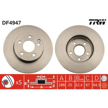 輸入車用TRW ブラックペイント・ブレーキ・ディスク/TRW BLACK PAINTED BRAKE DISCS TRW