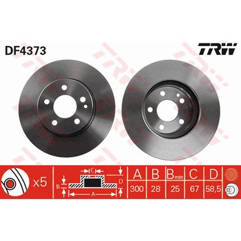 輸入車用TRW ブラックペイント・ブレーキ・ディスク/TRW BLACK PAINTED BRAKE DISCS TRW