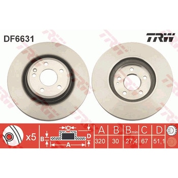 輸入車用TRW ブラックペイント・ブレーキ・ディスク/TRW BLACK PAINTED BRAKE DISCS TRW