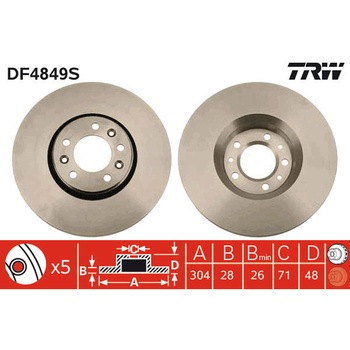 輸入車用TRW ブラックペイント・ブレーキ・ディスク/TRW BLACK PAINTED BRAKE DISCS TRW