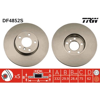 輸入車用TRW ブラックペイント・ブレーキ・ディスク/TRW BLACK PAINTED BRAKE DISCS TRW