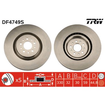輸入車用TRW ブラックペイント・ブレーキ・ディスク/TRW BLACK PAINTED BRAKE DISCS TRW