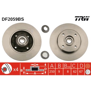 輸入車用TRW ブラックペイント・ブレーキ・ディスク/TRW BLACK PAINTED BRAKE DISCS TRW
