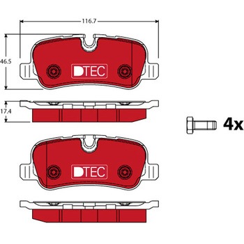 輸入車用TRW DTEC低ダストセラミックブレーキパッド/TRW DTEC BRAKE PADS TRW