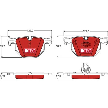 輸入車用TRW DTEC低ダストセラミックブレーキパッド/TRW DTEC BRAKE PADS TRW