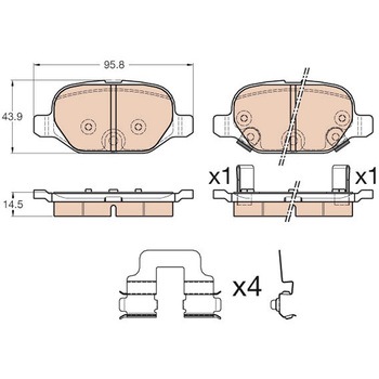 輸入車用TRW DTEC低ダストセラミックブレーキパッド/TRW DTEC BRAKE PADS TRW