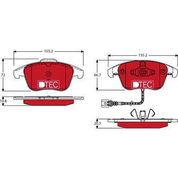 輸入車用TRW DTEC低ダストセラミックブレーキパッド/TRW DTEC BRAKE PADS TRW