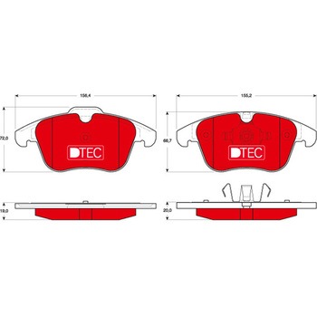 輸入車用TRW DTEC低ダストセラミックブレーキパッド/TRW DTEC BRAKE PADS TRW