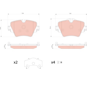輸入車用TRW DTEC低ダストセラミックブレーキパッド/TRW DTEC BRAKE PADS TRW