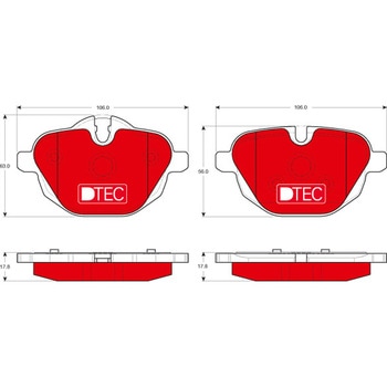 輸入車用TRW DTEC低ダストセラミックブレーキパッド/TRW DTEC BRAKE PADS TRW