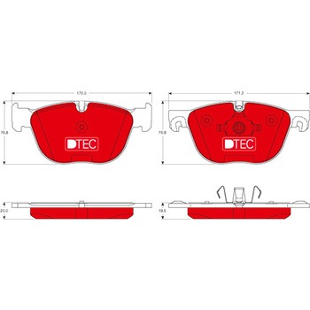 輸入車用TRW DTEC低ダストセラミックブレーキパッド/TRW DTEC BRAKE PADS TRW