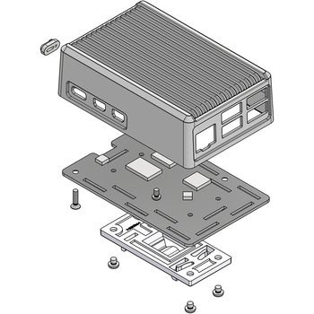 Raspberry Pi 5 専用放熱型DINレールケース タカチ電機工業