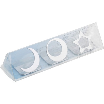 宵の天(よいのそら)箸置白銀(はくぎん)三日月/満月/星 高桑金属