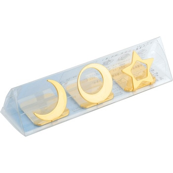 宵の天(よいのそら)箸置黄金(こがね)三日月/満月/星 - 高桑金属