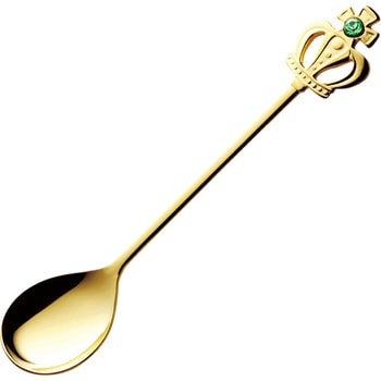 ロイヤルクラウンゴールドグリーンコーヒースプーン 高桑金属