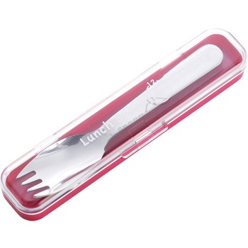 ランチスプーン ケース付ストレートピンク - 高桑金属