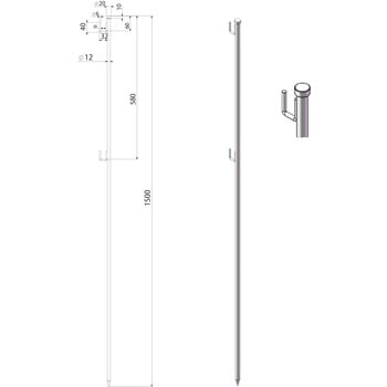 鉄ピンΦ12×L1500mm グリーンクロス
