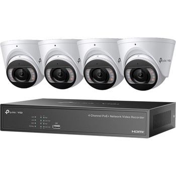 VIGI 4MP フルカラータレット型カメラ & 4ch PoE+ NVR TP-LINK