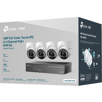 VIGI 4MP フルカラータレット型カメラ & 4ch PoE+ NVR TP-LINK