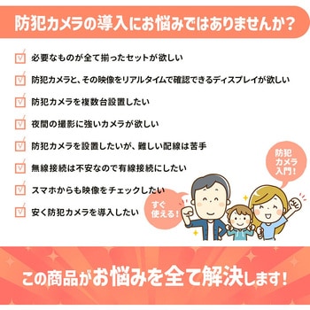 WTW塚本無線 モニター付POE8ch録画装置+500万画素防犯カメラ5台セット HDD2～8TB 塚本無線