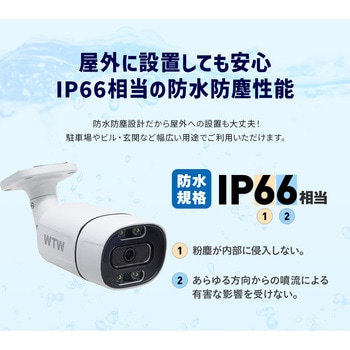 WTW塚本無線 モニター付POE8ch録画装置+500万画素防犯カメラ5台セット HDD2～8TB 塚本無線