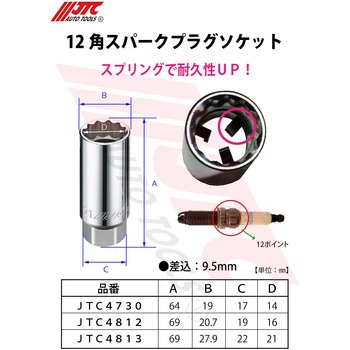 12角スパークプラグソケット JTC