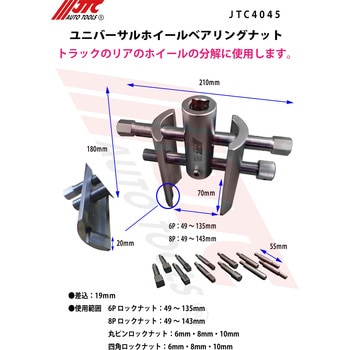 JTC4045 ユニバーサルホイールベアリングナット 1セット JTC 【通販