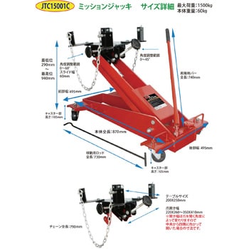 JTC15001C トランスミッションジャッキ 1台 JTC 【通販モノタロウ】