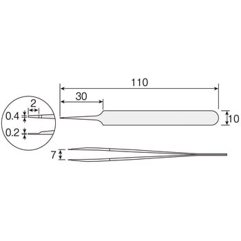 P-873 ピンセット ホーザン ステンレス製 全長110mm P-873 - 【通販