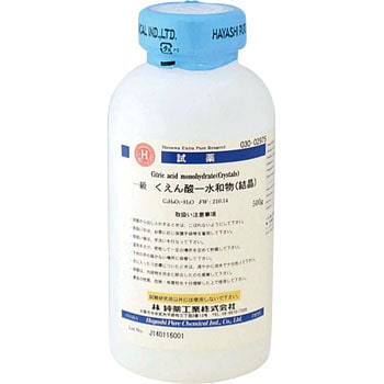 クエン酸一水和物 結晶 林純薬工業 名称 Itric Acid Monohydrate 等級 1級 1本 500g 通販モノタロウ