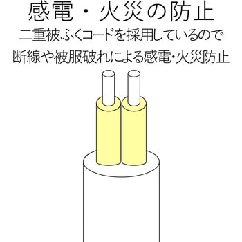 電源タップ 延長コード 2P 個別スイッチ付 雷サージ防止 ほこり防止シャッター付 スイングプラグ 雷ガード エレコム