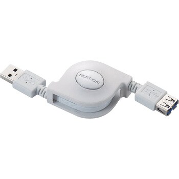 USB3-RLEA07WH USB延長ケーブル A-A 3.0 フラット 巻き取り式 RoHS