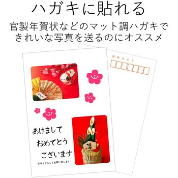 ハガキ用シール プリクラシール 鮮やか テストプリント紙付属 エレコム