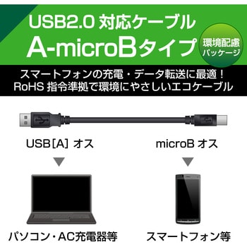 U2C-JAMB03BK マイクロUSBケーブル microB-A 環境配慮パッケージ製品 