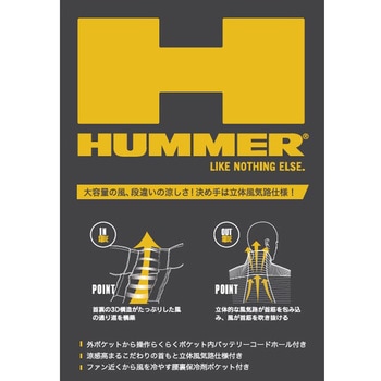 HUMMER 空調風神服チタンベスト サイドファン仕様(ウェアのみ) アタックベース