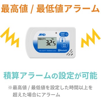 Bluetooth内蔵 温度データロガー さ～もろぐ 一般(ISO)校正付(検査成績書+トレサビリティ体系図) エー・アンド・デイ