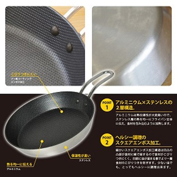 2層鋼グリルパン 片手20cm パークレーン