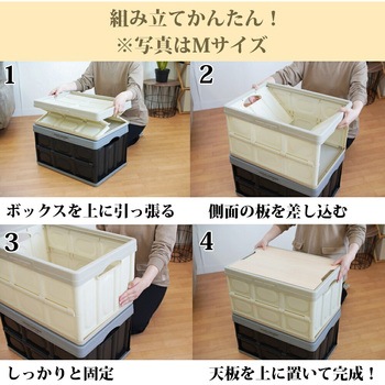 折りたたみコンテナ 木目蓋付き S ブラック パークレーン