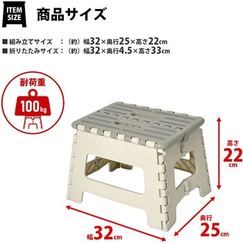 折りたたみ踏み台 22 アイボリー パークレーン