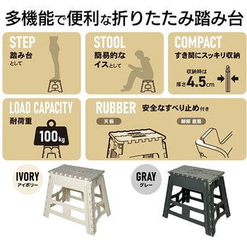 折りたたみ踏み台 39 ワイド ダークグレー パークレーン